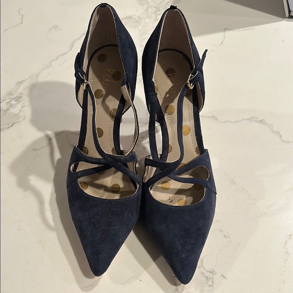 Boden Navy Blue Suede Women's Heels